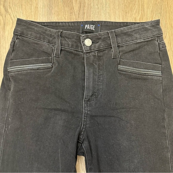 PAIGE Black Skinny Jeans with Zipper Details size 26 - Picture 4 of 7